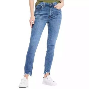 Calvin Klein High Rise Skinny Sharkbite Repreve Denim Raw Hem Jeans sz 25
